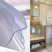PVC Transparent Shower Door Seal Strip Frameless Door Sweep Fit for 4-6mm Thickness Glass  70cm  No Need Glue - B07H2SFM7S
